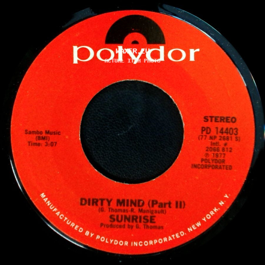 Sunrise - Dirty Mind (Part Ii) / Dirty Mind (Part 1) side A