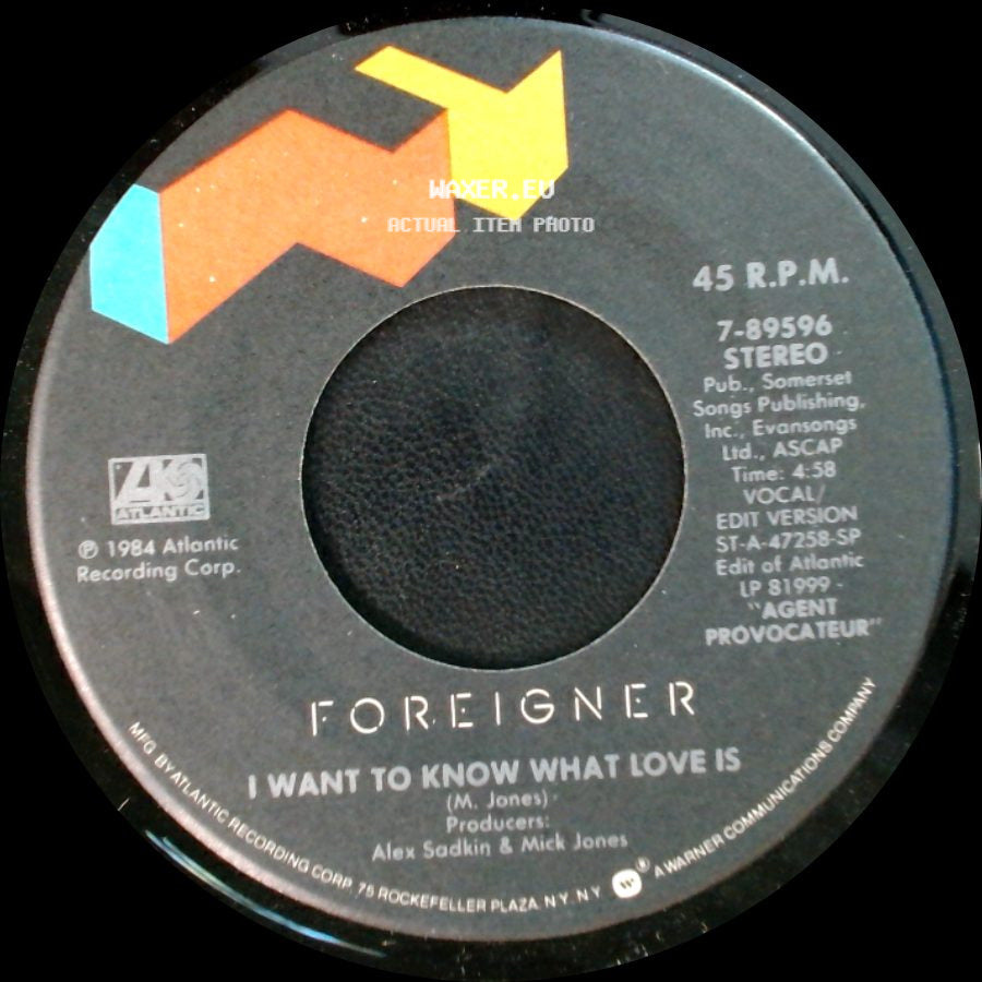 Foreigner - Street Thunder / I Want To Know What Love Is side B