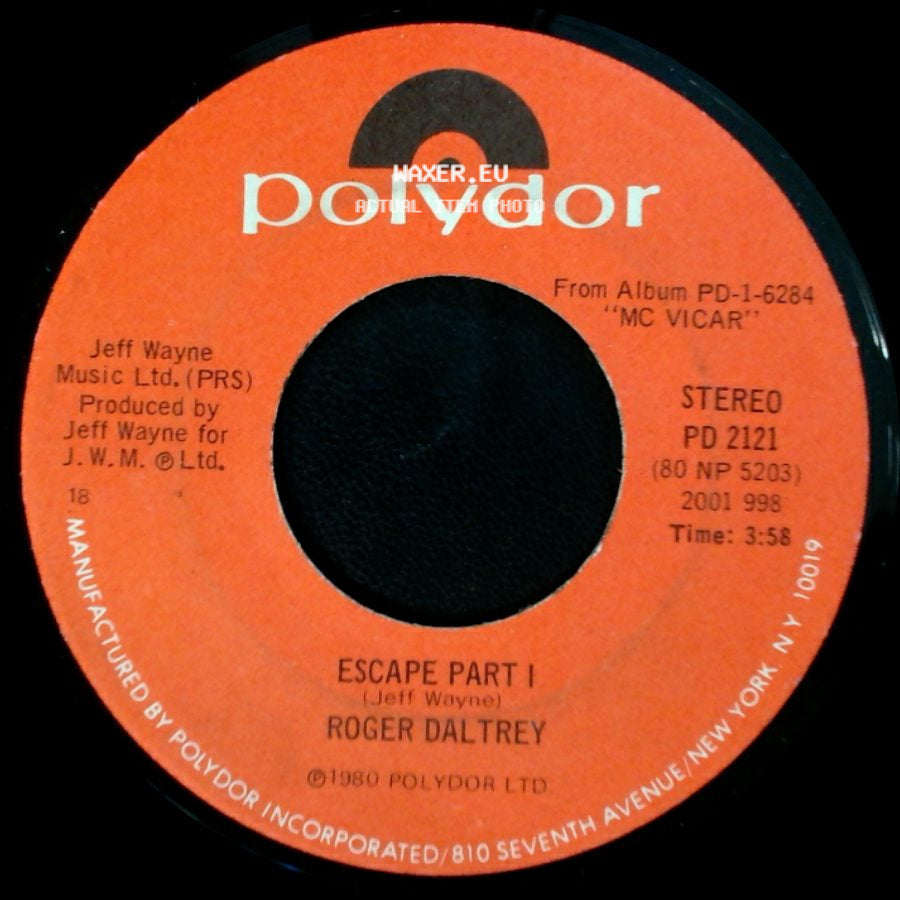 Roger Daltrey - Escape Part I / Without Your Love side A