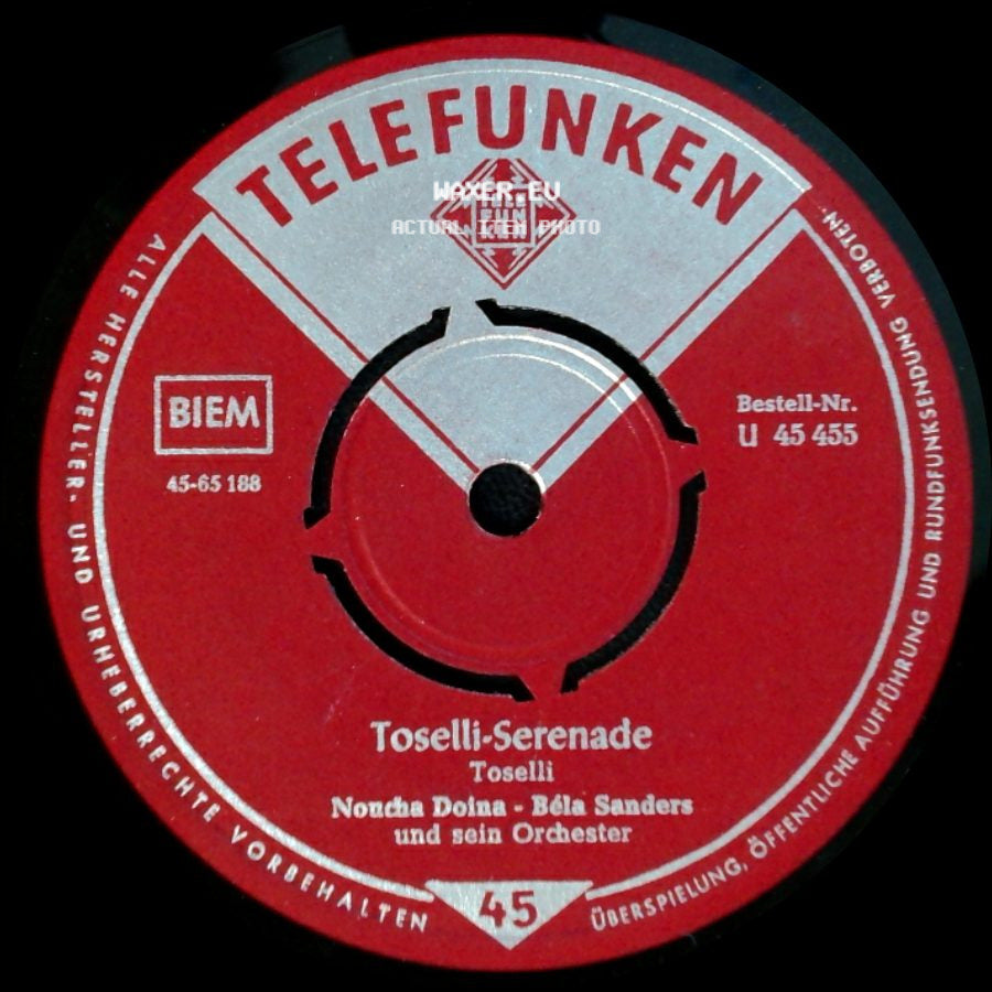 Noucha Dolna - Béla Sanders Und Sein Orchester - Plaisir D'amour / Toselli-Serenade side B