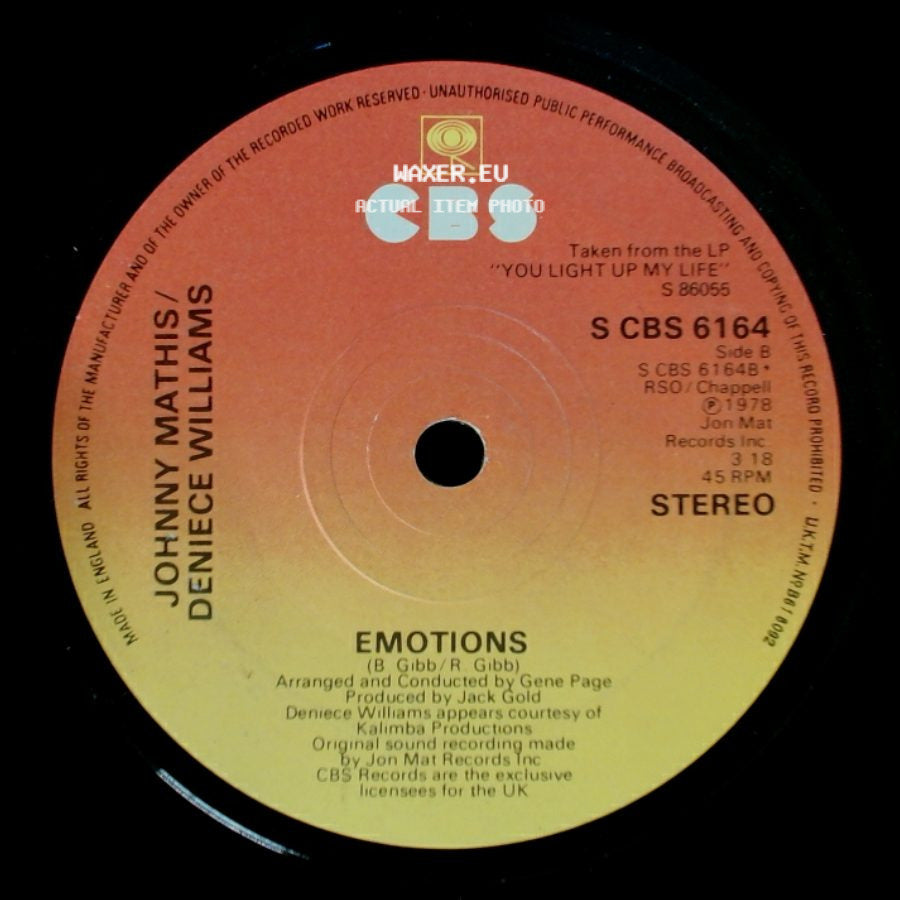 Johnny Mathis / Deniece Williams - Too Much, Too Little, Too Late / Emotions side B