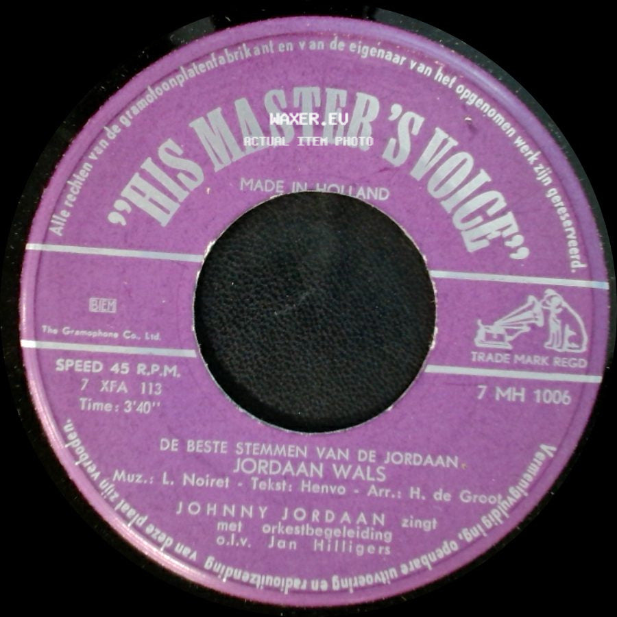 Johnny Jordaan - Jordaan Wals / Geef Mij Maar Amsterdam side A