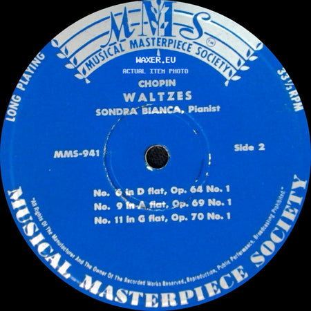 Sondra Bianca - Waltzes / Chopin Waltzes side B