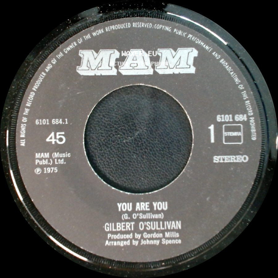 Gilbert O'sullivan - You Are You / Tell Me Why side A