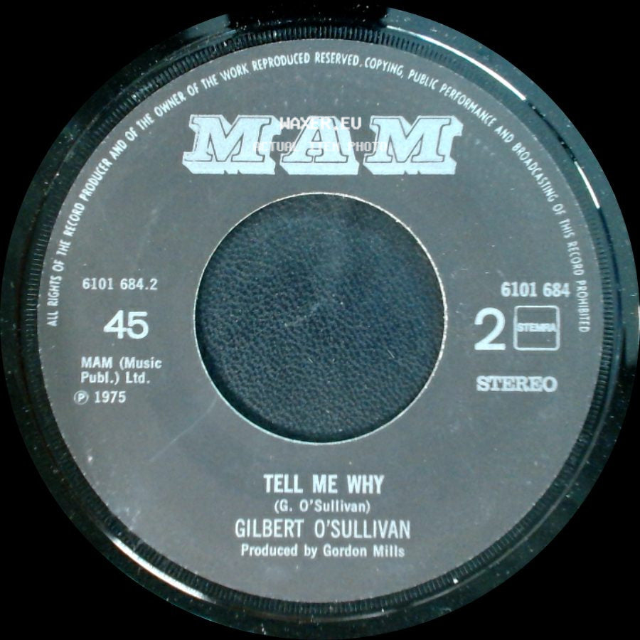Gilbert O'sullivan - You Are You / Tell Me Why side B