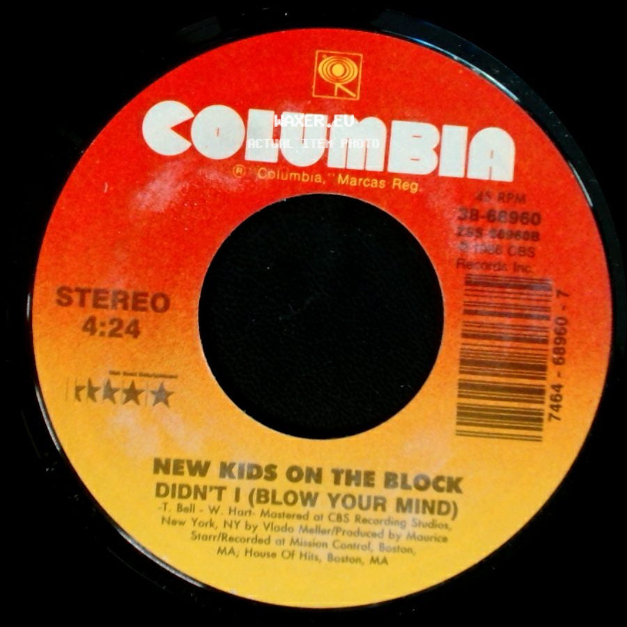 New Kids On The Block - Hangin' Tough / Didn't I (Blow Your Mind) side B