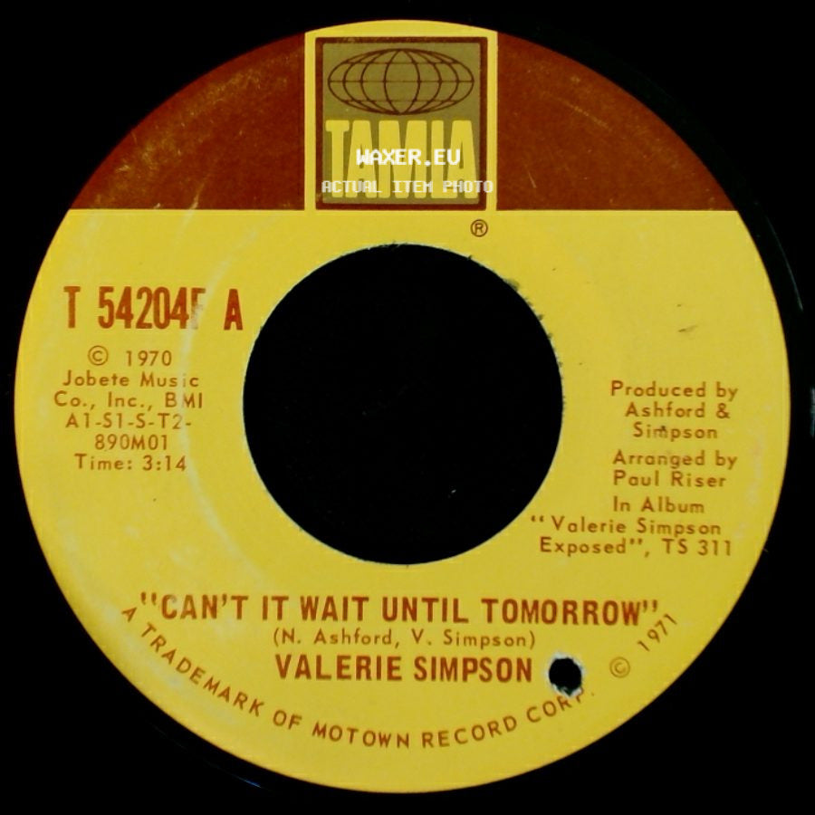 Valerie Simpson - "Can't It Wait Until Tomorrow" / Back To Nowhere side A