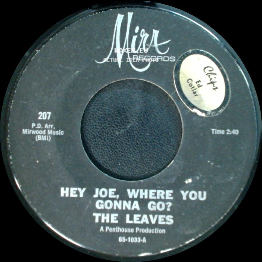 The Leaves - Hey Joe, Where You Gonna Go? / Be With You side A