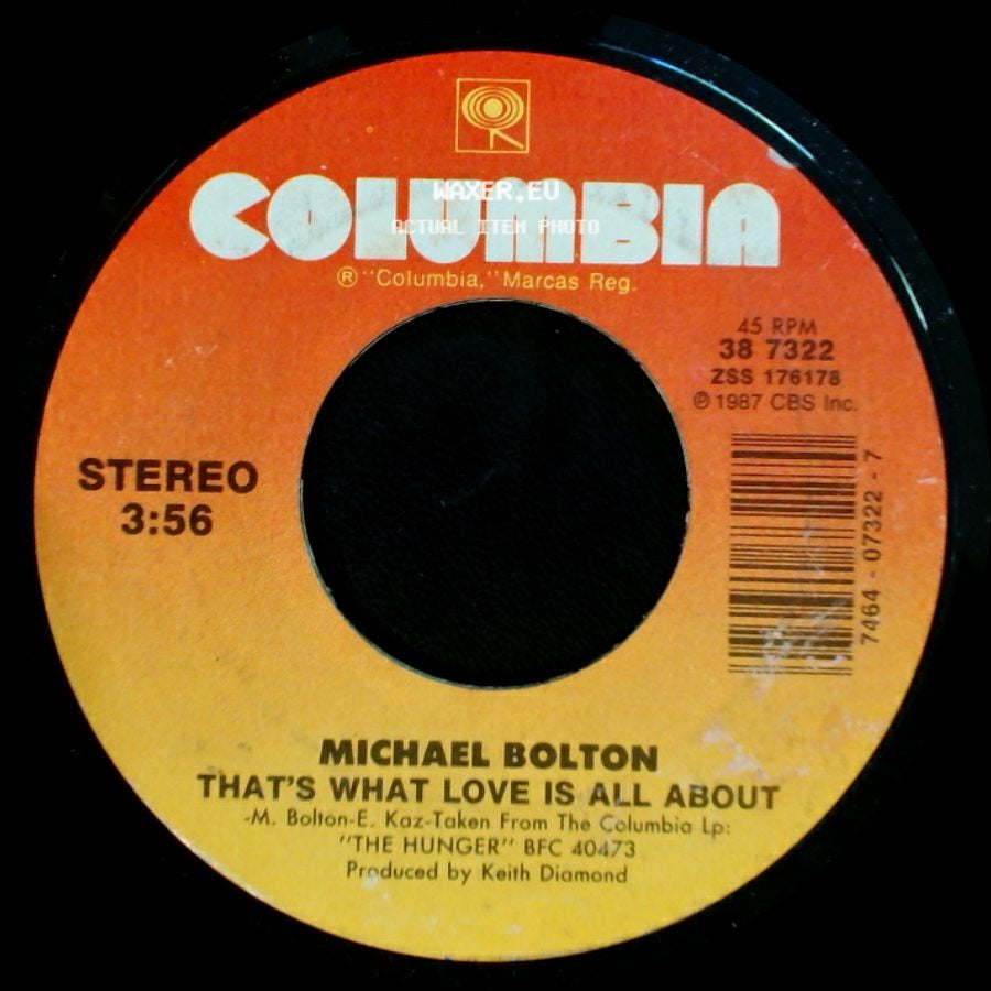 Michael Bolton - Take A Look At My Face / That's What Love Is All About side B