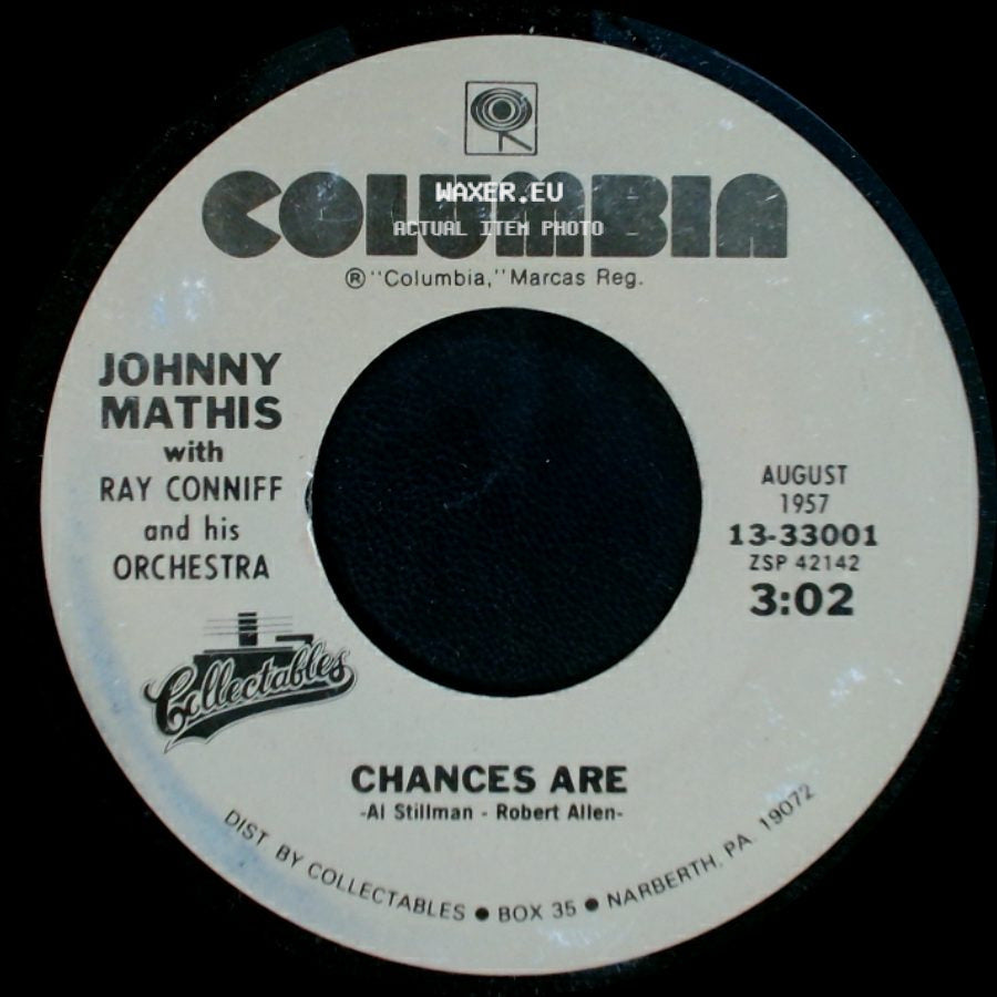 Johnny Mathis With Ray Conniff And His Orchestra - It's Not For Me To Say / Chances Are side B
