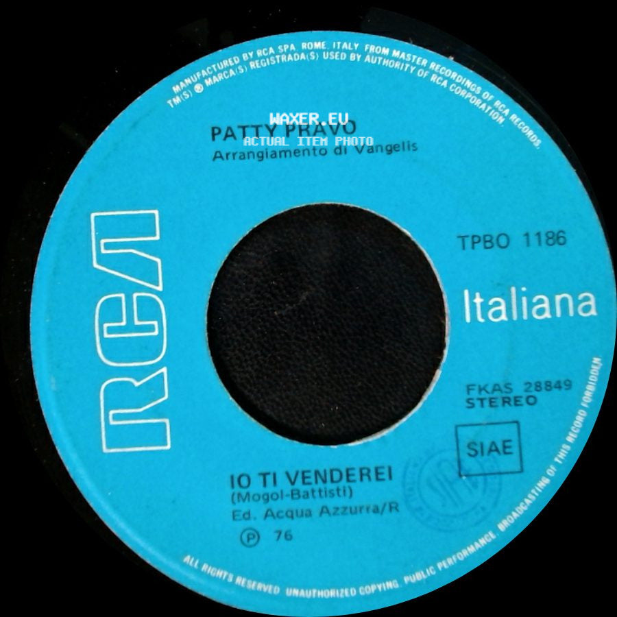Patty Pravo - Io Ti Venderei / Tanto side A