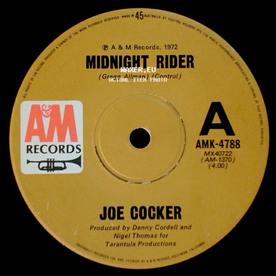 Joe Cocker - Woman To Woman / Midnight Rider side B