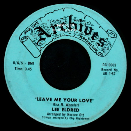Lee Eldred - Leave Me Your Love / Recuperating side A