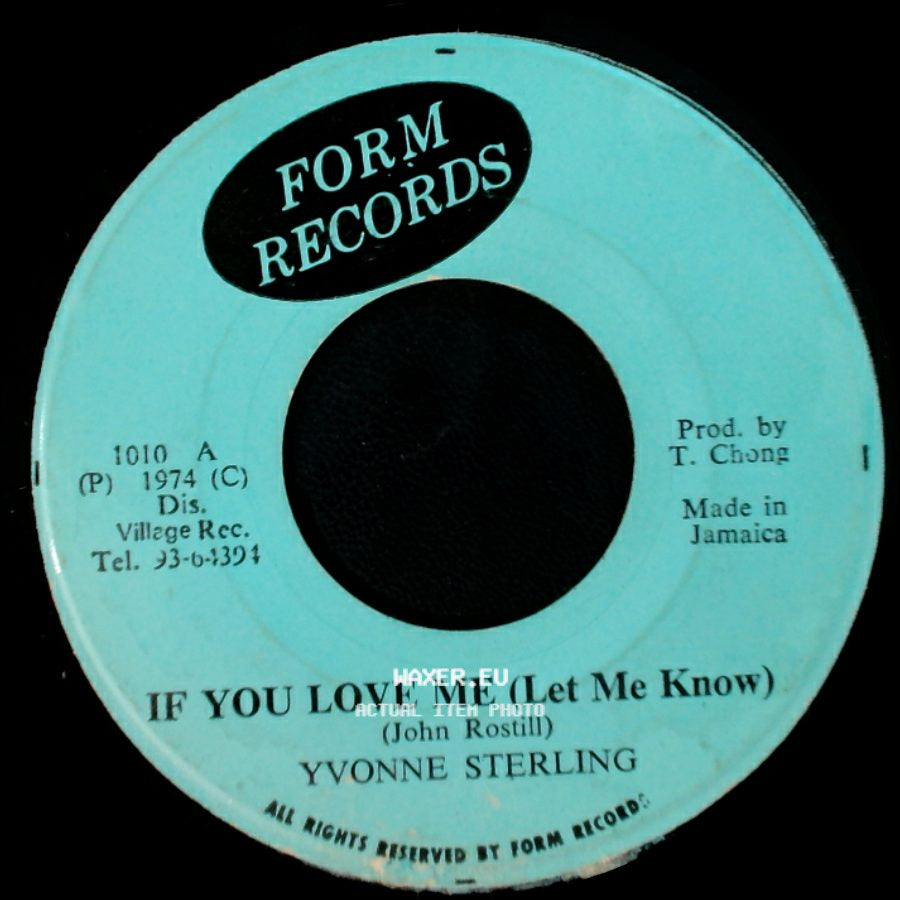 Yvonne Sterling / Yvonne Sterling All Stars - If You Love Me (Let Me Know) / Version side A