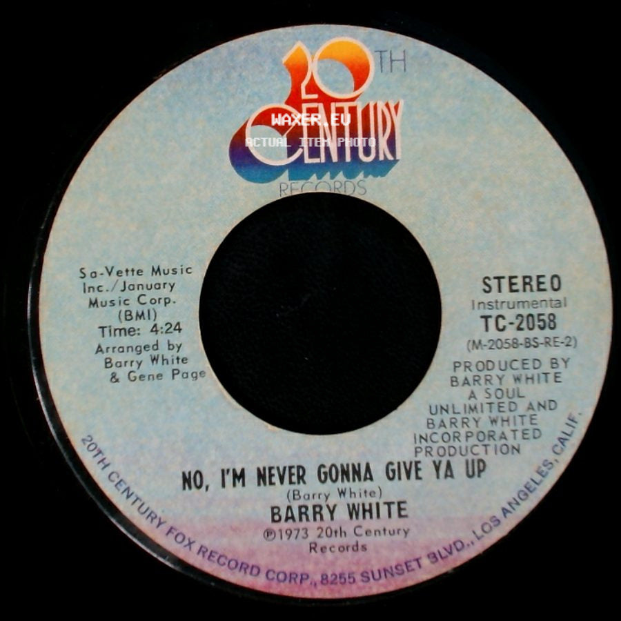 Barry White - No, I'm Never Gonna Give Ya Up / Never, Never Gonna Give Ya Up side A