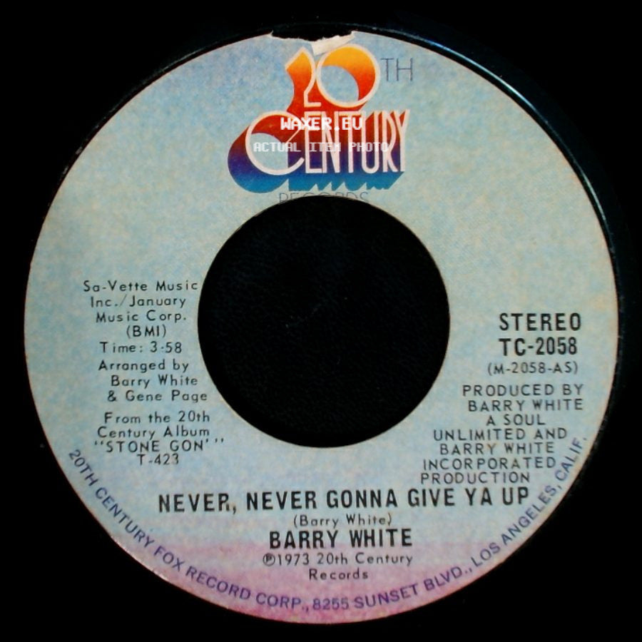 Barry White - No, I'm Never Gonna Give Ya Up / Never, Never Gonna Give Ya Up side B
