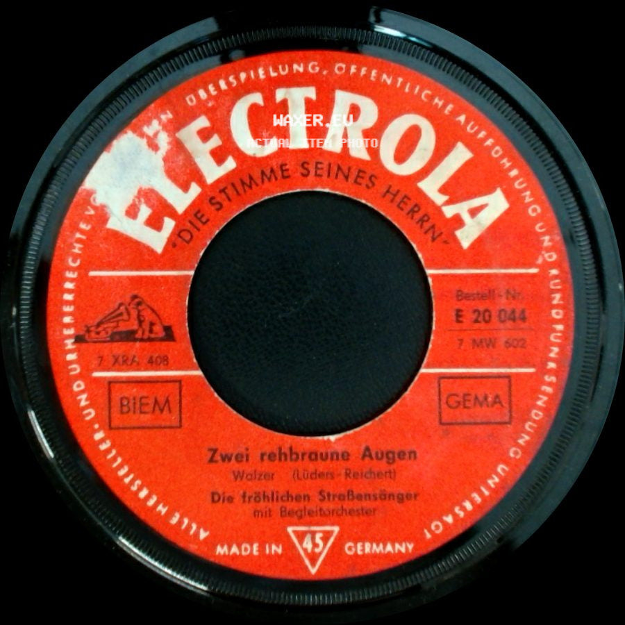 Die Fröhlichen Straßensänger - Der Schmied Von St. Bartholomä / Zwei Rehbraune Augen side B