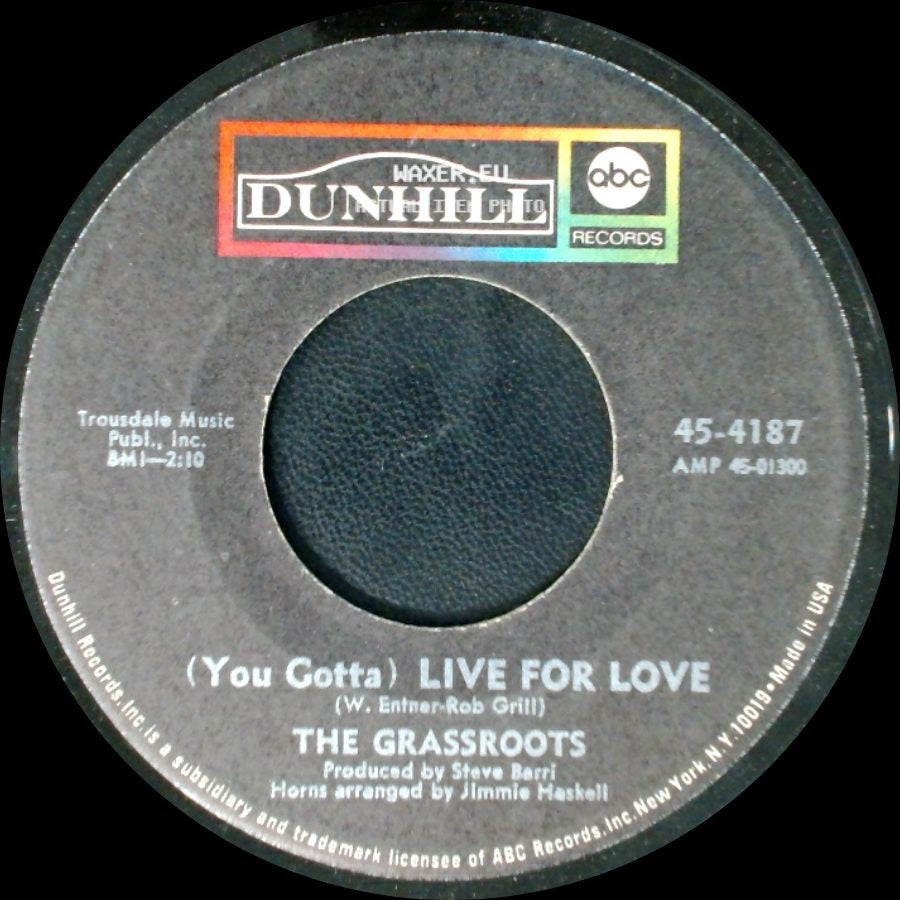 The Grassroots - The River Is Wide / (You Gotta) Live For Love side B