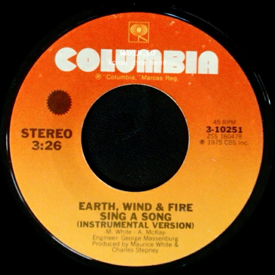 Earth, Wind & Fire - Sing A Song (Instrumental Version) / Sing A Song side A