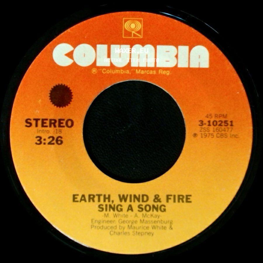 Earth, Wind & Fire - Sing A Song (Instrumental Version) / Sing A Song side B