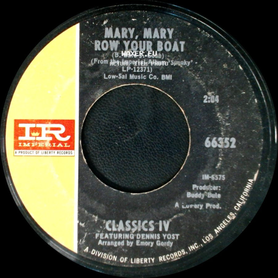 Classics Iv Featuring Dennis Yost - Traces / Mary, Mary / Row Your Boat side B