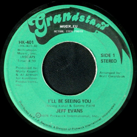 Jeff Evans - I'll Be Seeing You / I'll Be Seeing You (Instrumental) side A