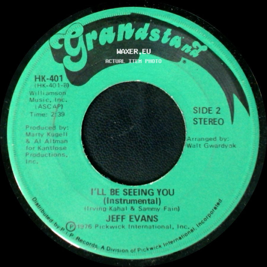 Jeff Evans - I'll Be Seeing You / I'll Be Seeing You (Instrumental) side B