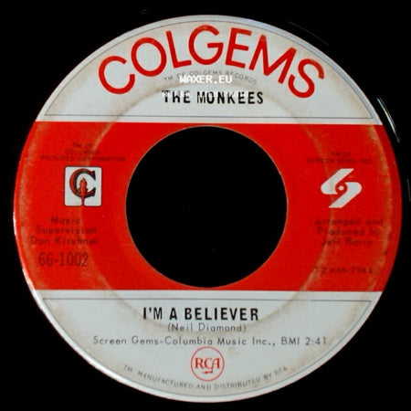 The Monkees - (I'm Not Your) Steppin' Stone / I'm A Believer side B