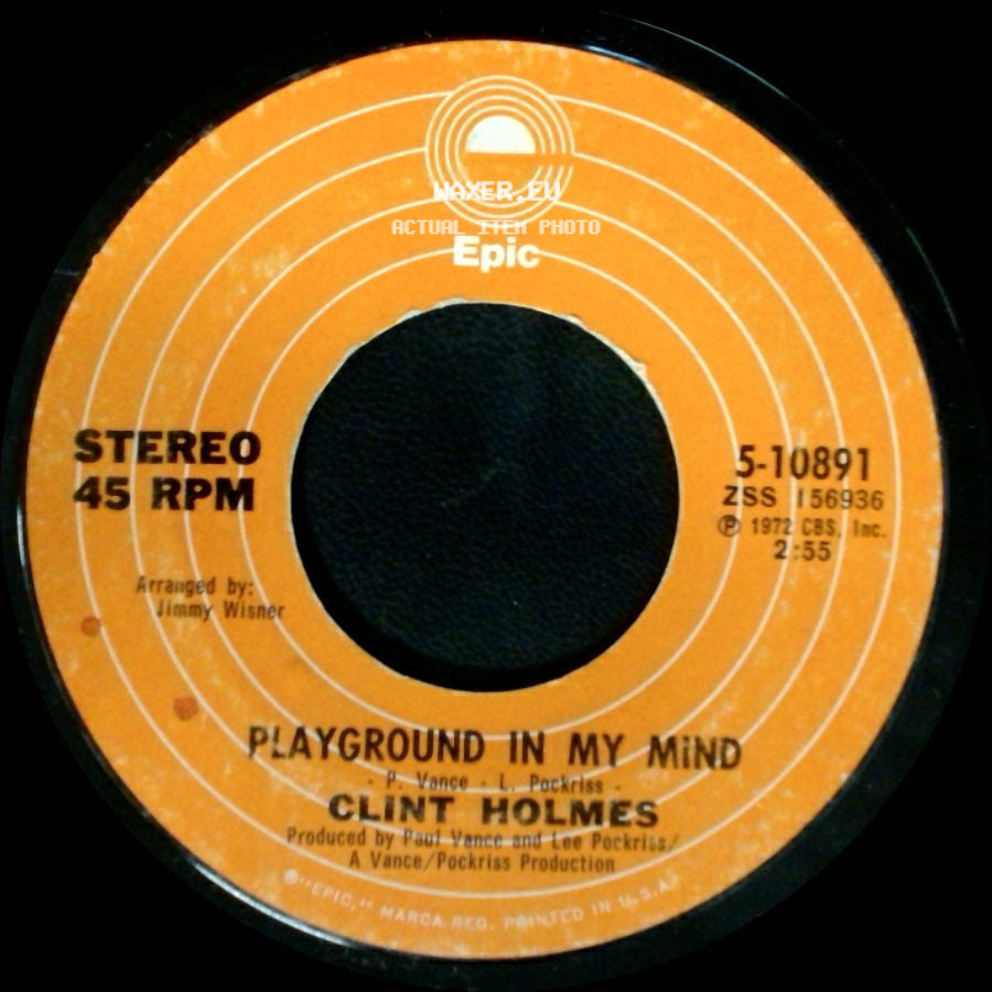 Clint Holmes - There's No Future In My Future / Playground In My Mind side B