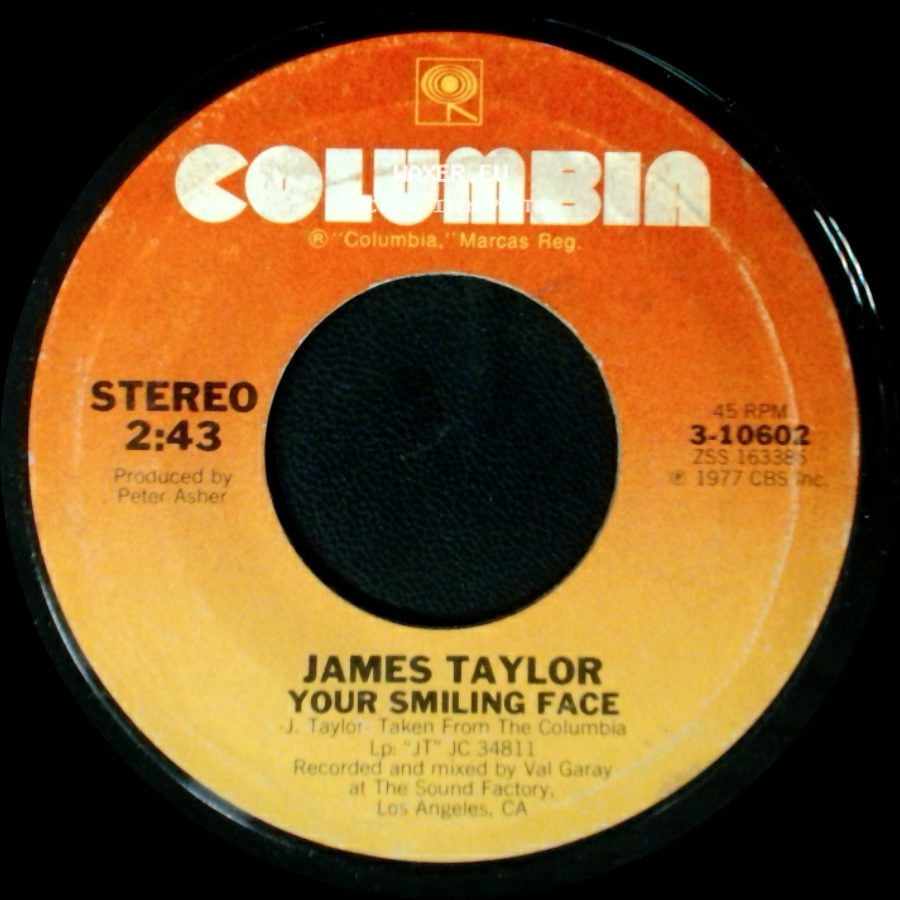 James Taylor - If I Keep My Heart Out Of Sight / Your Smiling Face side B
