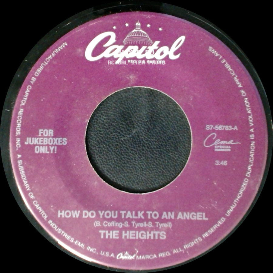 The Heights - Walkin' Nerve / How Do You Talk To An Angel side B