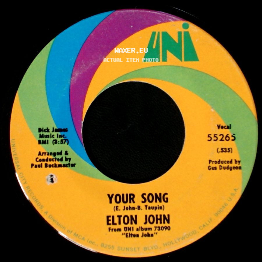 Elton John - Your Song / Take Me To The Pilot side A