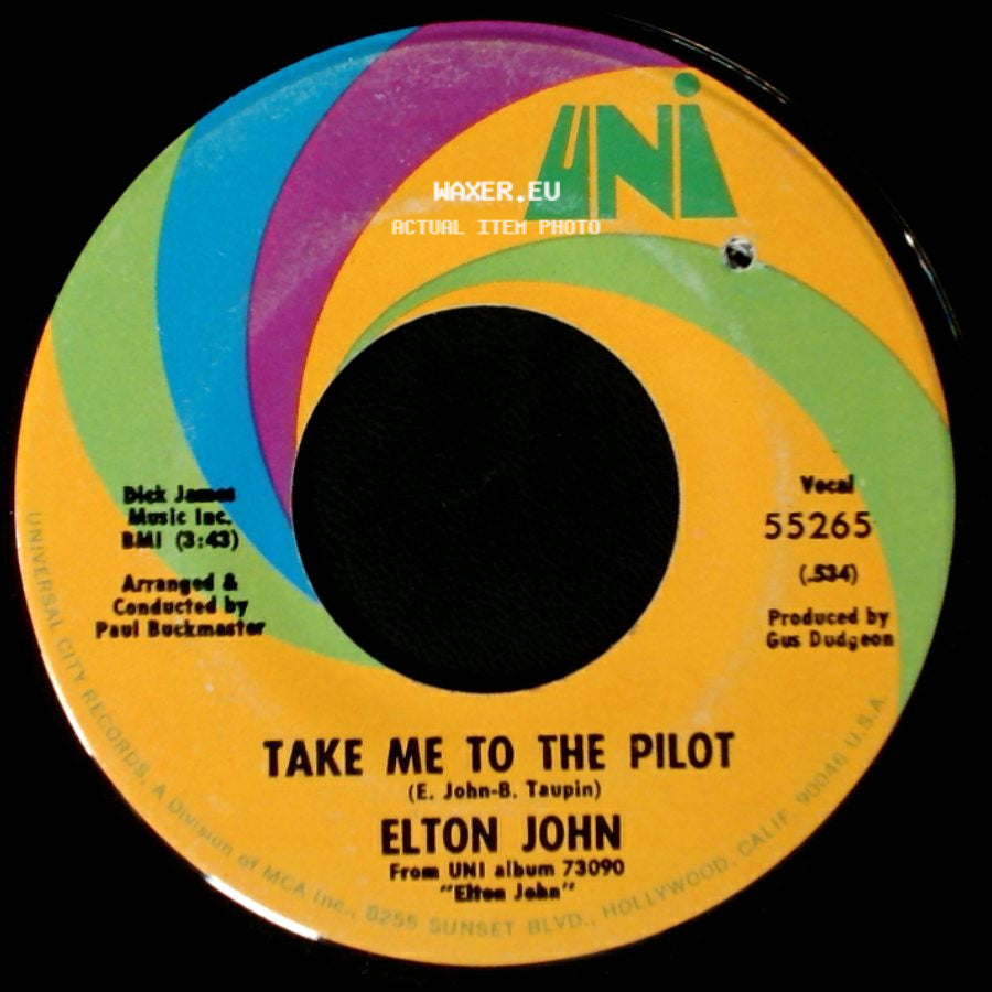 Elton John - Your Song / Take Me To The Pilot side B