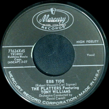 The Platters Featuring Tony Williams - (I'll Be With You In) Apple Blossom Time / Ebb Tide side B