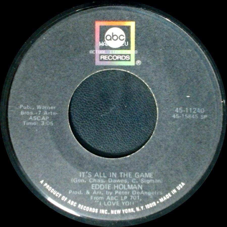 Eddie Holman - It's All In The Game / Hey, There Lonely Girl side A
