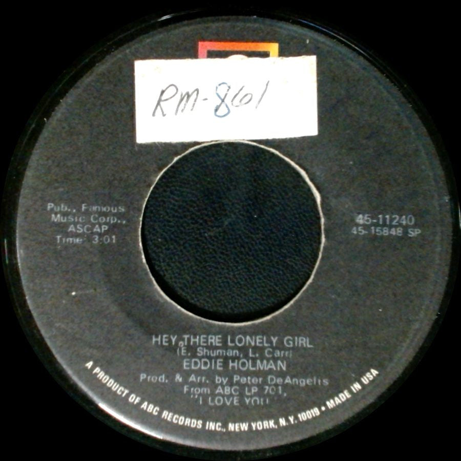 Eddie Holman - It's All In The Game / Hey, There Lonely Girl side B