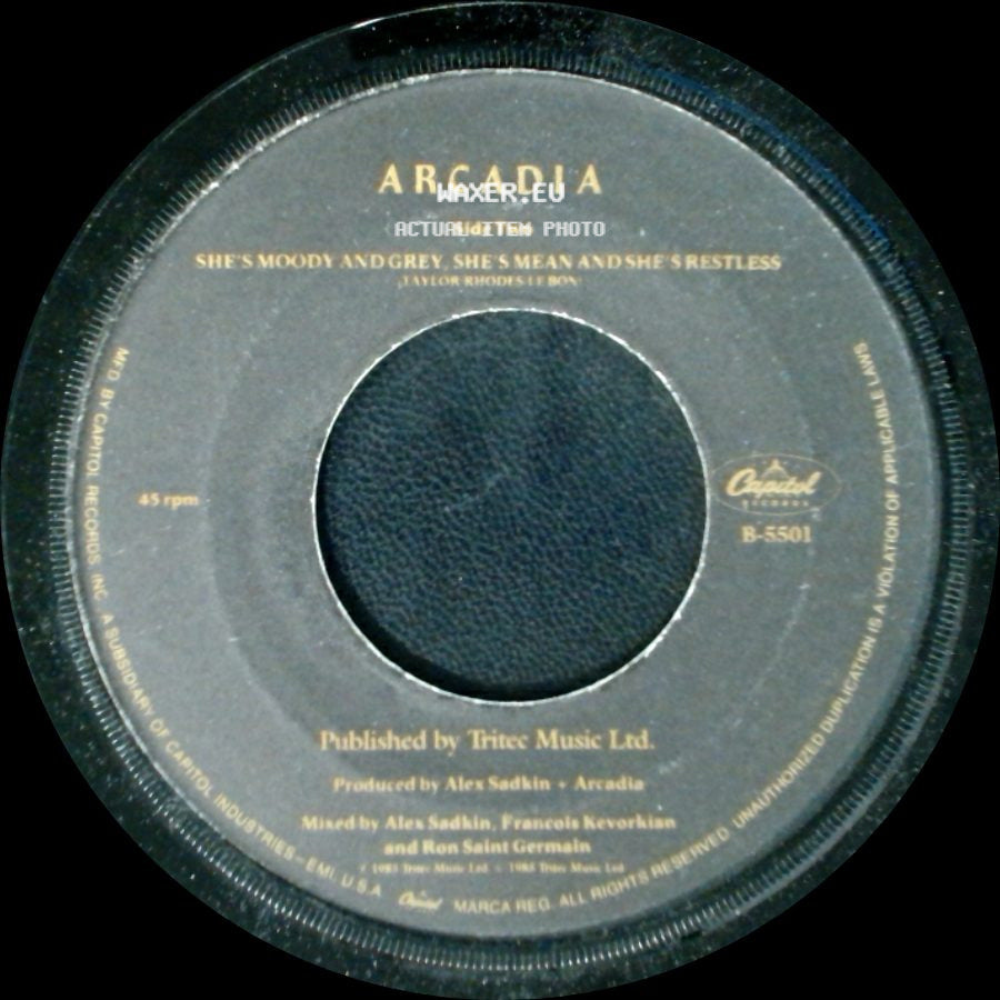Arcadia - Election Day / She's Moody And Grey, She's Mean And She's Restless side B