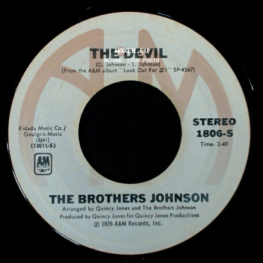 The Brothers Johnson - I'll Be Good To You / The Devil side B