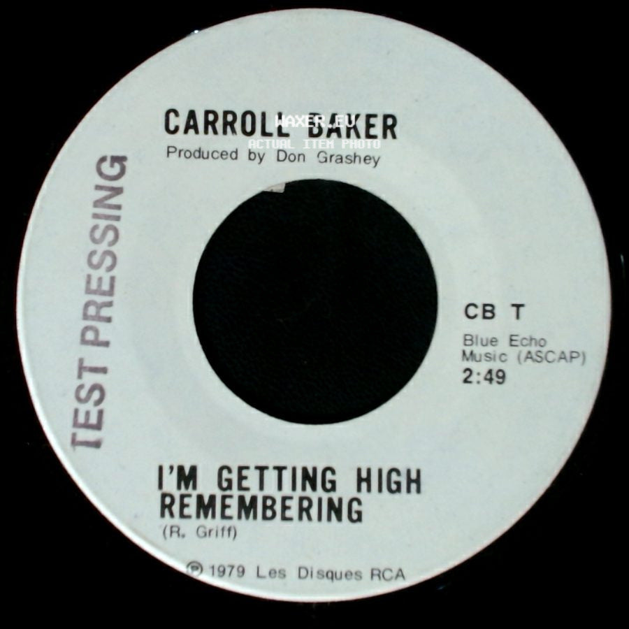 Carroll Baker - Portrait In The Window / I'm Getting High Remembering side B