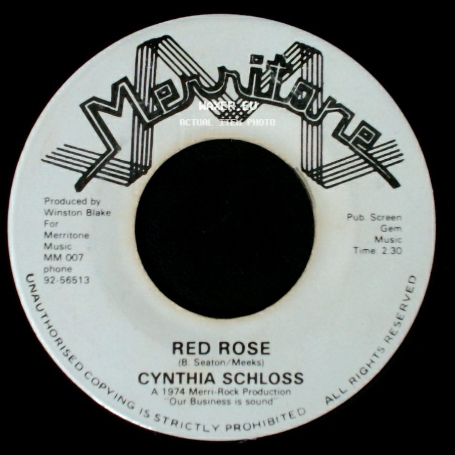 Cynthia Schloss - Red Rose / Please Bless Our Home side A