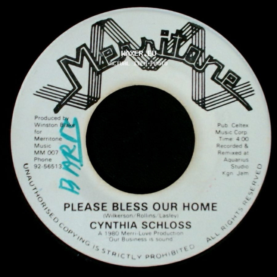 Cynthia Schloss - Red Rose / Please Bless Our Home side B