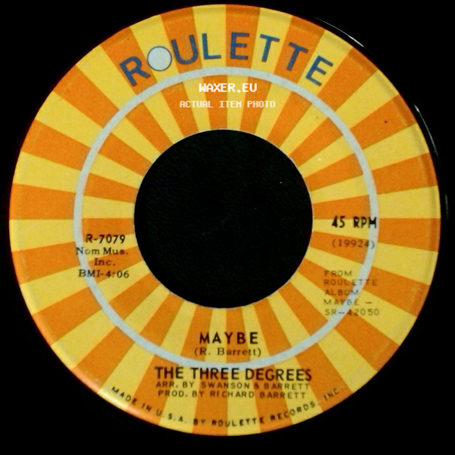 The Three Degrees - Sugar On Sunday / Maybe side B