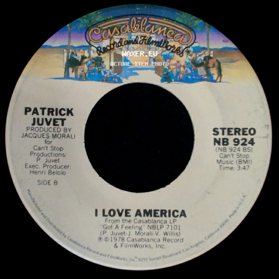 Patrick Juvet - Got A Feeling / I Love America side B