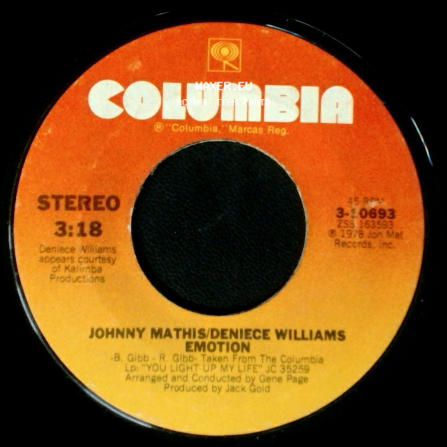 Johnny Mathis/Deniece Williams - Too Much, Too Little, Too Late / Emotion side B