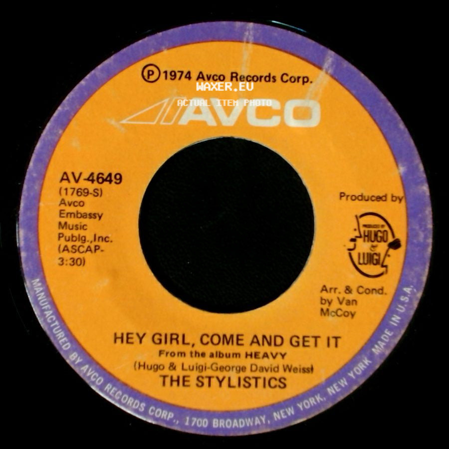 The Stylistics - Star On A Tv Show / Hey Girl, Come And Get It side B