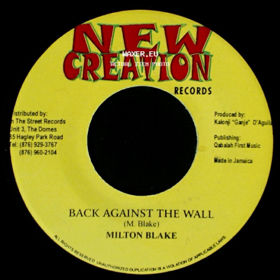 Milton Blake / Lenn Hammond - Back Against The Wall / Time side A