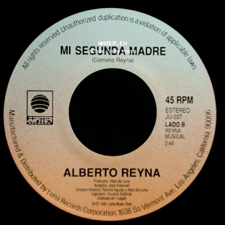 Alberto Reyna - Vida Y Media / Mi Segunda Madre side B