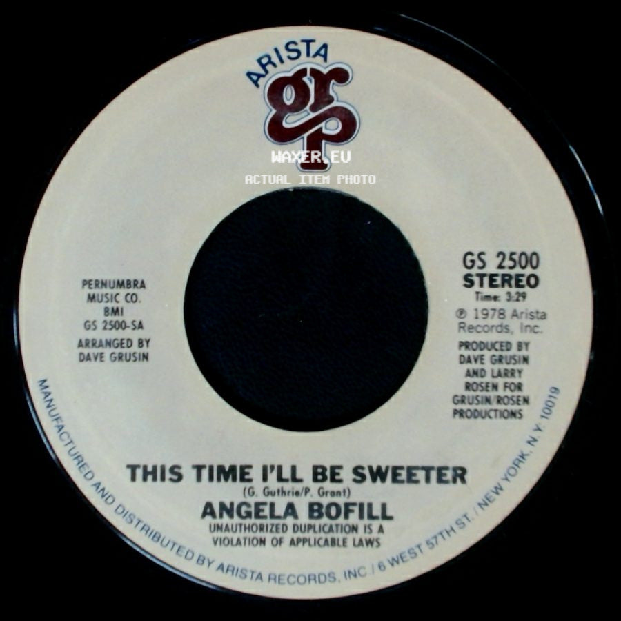 Angela Bofill - Baby, I Need Your Love / This Time I'll Be Sweeter side B