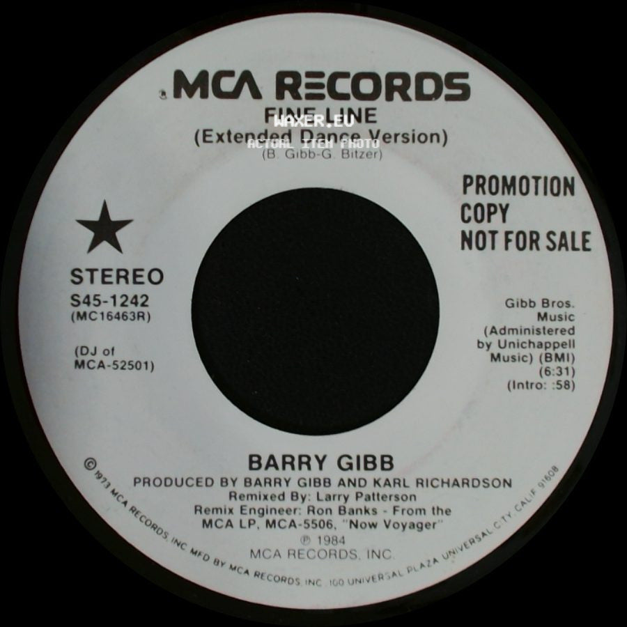 Barry Gibb - Fine Line (Extended Dance Version) / Fine Line side A