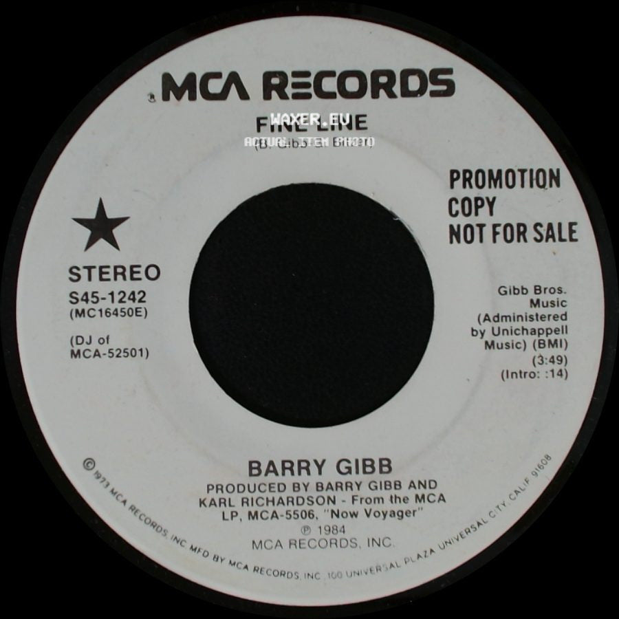 Barry Gibb - Fine Line (Extended Dance Version) / Fine Line side B